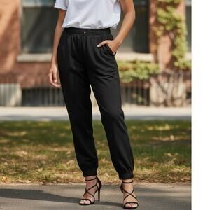 Black Ankle Jogger Pants - Women